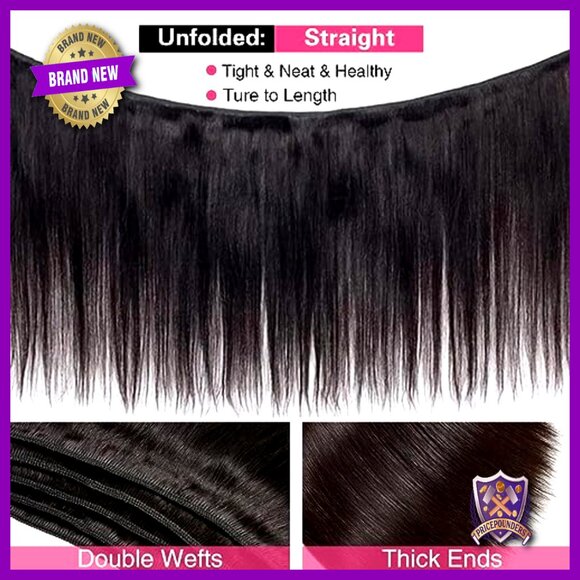 3 Bundles Brazilian Human Hair Extensions 22 24 26 Inch Straight